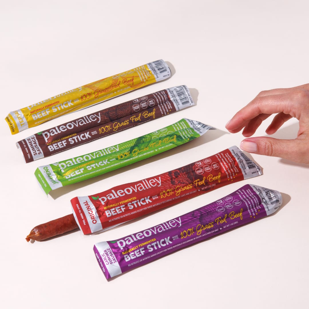 Paleovalley 100 Grass Fed Beef Sticks Wellness Force Media